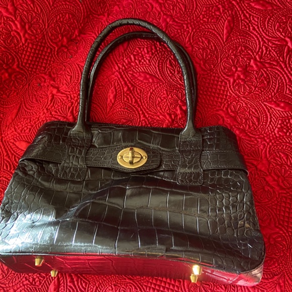 Pristine Michael Rovi Italian crocco embossed leather satchel - Picture 6 of 16